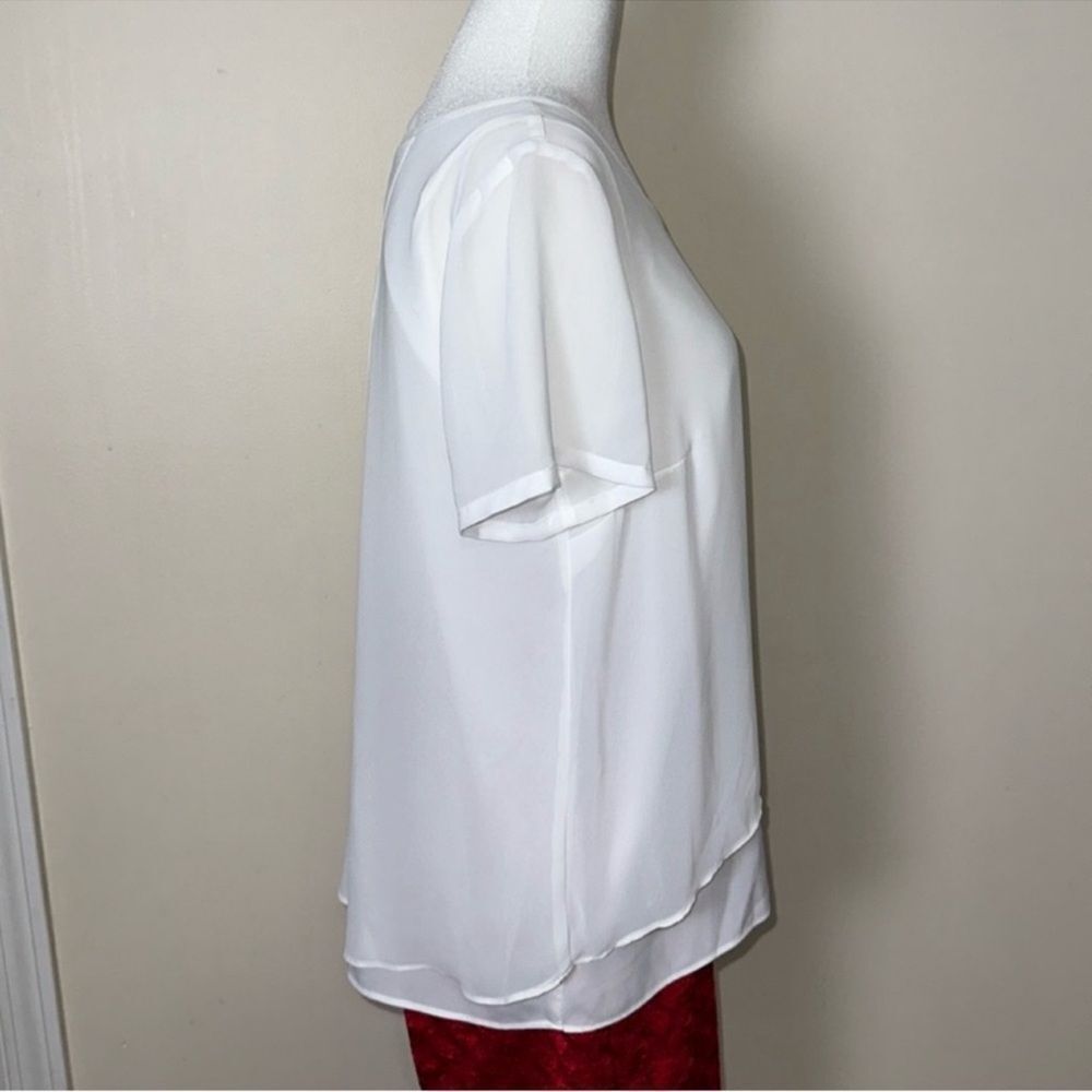 Db M White Sheer Split Back Lightweight Polyester… - image 6